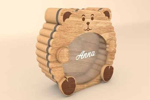 Alcancia De Madera Personalizado Oso Chancho Oveja Perrito