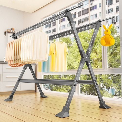 Tendedero De Ropa Plegable Tripolar En Forma De X Metálico