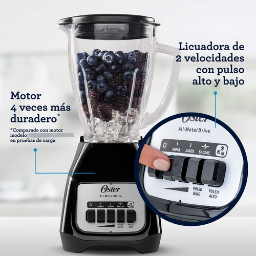 Licuadora Con Vaso De Vidrio Dos Velocidades Y Pulso