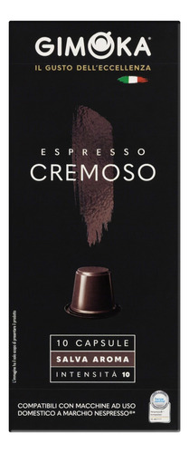Café em Cápsula Cremoso Espresso Gimoka Caixa 55g 10 Unidades