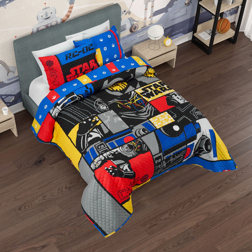 Edrecolcha Matrimonial Star Wars Bloques - Providencia Color Negro