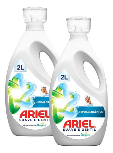 Kit 2 Sabão Líquido Ariel Suave E Gentil 2l