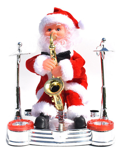 Papá Noel Cantando Y Bailando Papá Noel Toca El Saxofón A