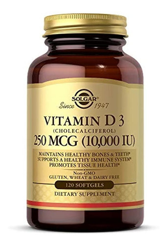 Solgar Vitamina D3 (colecalciferol) 250 Mcg (10.000 Ui), 120