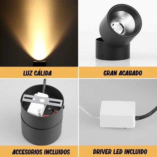 Lampara De Techo Tipo Bala Led Spot Dirigible