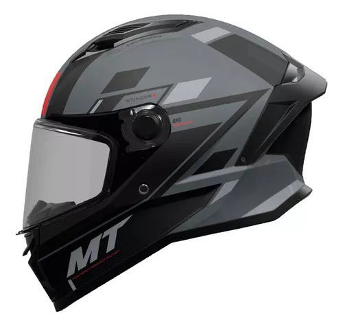 Casco Moto Integral Mt Stinger 2 Zivze C2 Gris Mate Mg Bikes