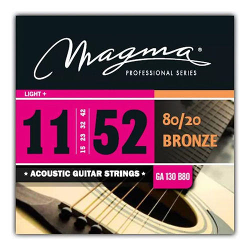 Cuerdas Guitarra Acústica Magma 011 Elecroacustica Ga130b80