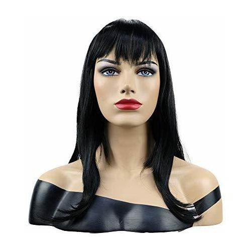 Onemily 20  Long Silky Straight Wig Con Bangs Heat Y5r4z