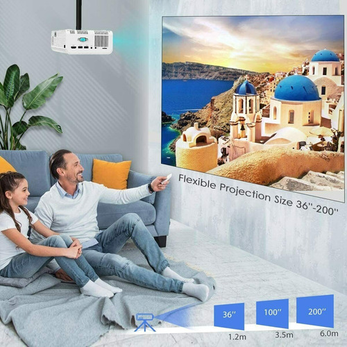 Imagen 2 de 8 de Wimius Wireless 4k Full Hd 6200 Lúmenes Proyector Lcd Por...