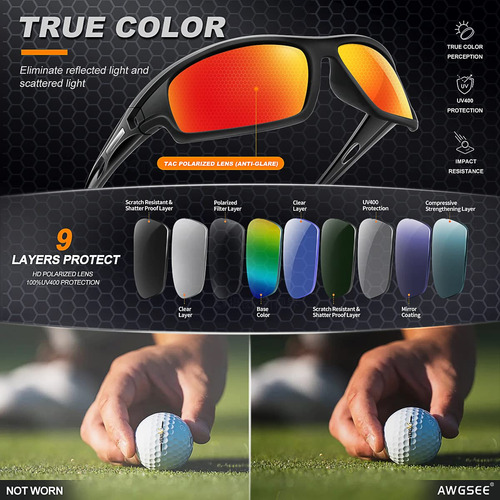 Gafas De Sol Deportivas Polarizadas Awgsee Con Protección Uv