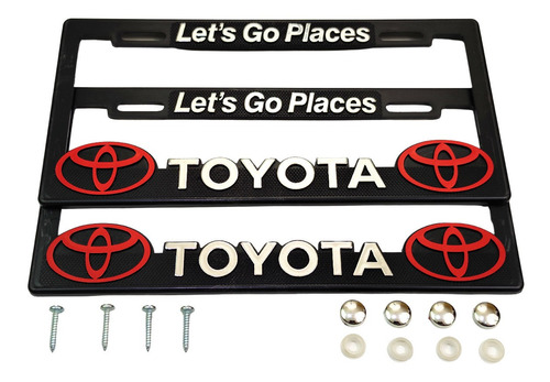 Porta Placas Toyota Auto Camioneta Camion Marcos Logo Kit 