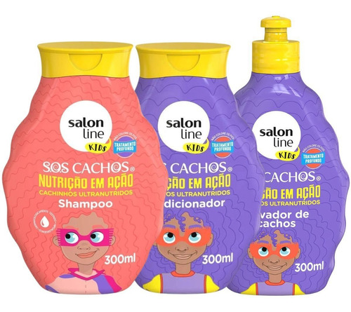 Kit Salon Line Kids Nutrição Em Ação S.o.s Cachos C/3