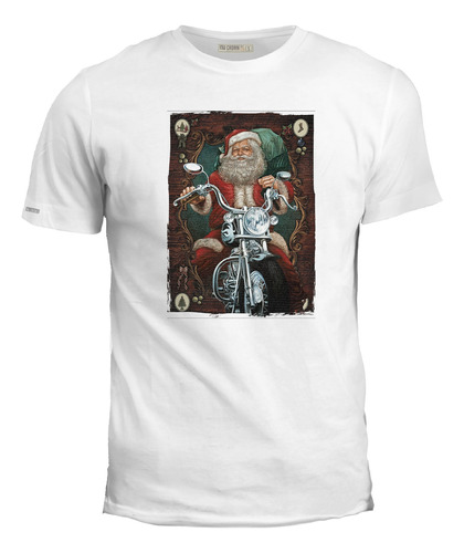 Camisetas Navidad Para Hombre, Mujer. Niño Moto Santa 2 Ink