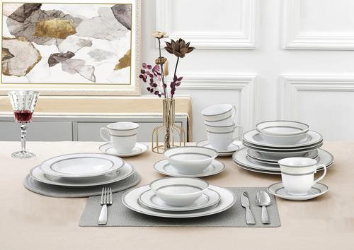 Lorren Home Trends Sirena Juego De Cena Color Plateado