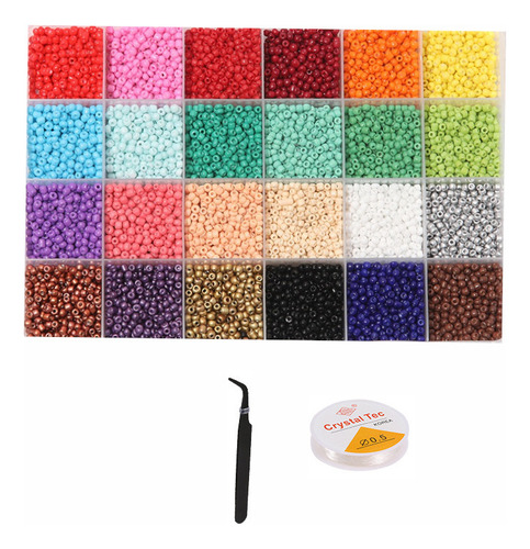 Juego De Cuentas De Vidrio Pulsera 14522 Uds 3mm 24 Colores