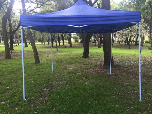 Toldo Plegable 100% Impermeable 3x3 Acero Reforzado Color Azul