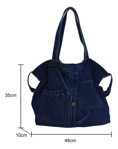 M Bolso De Hombro Retro De Mezclilla Grande Para Mujer Y