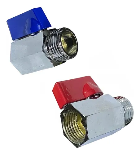 Llave Paso Agua Cromada Bola 1/2 Hi/he Acero Pack X 2