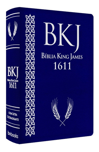 Bíblia King James Bkj 1611 Letra Ultragigante Capa Azul Luxo