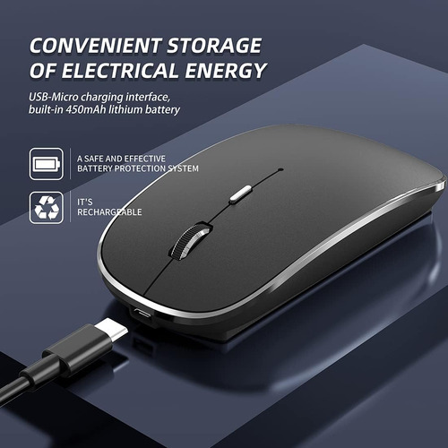 Carregamento De Mouse Sem Fio, Modos Duplos Portáteis Usb-a