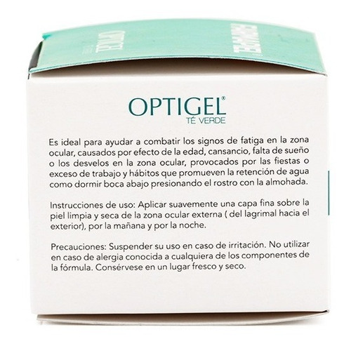 Imagen 7 de 7 de Gel Contorno Ojos Optigel Disminución Ojeras Inflamación 15g