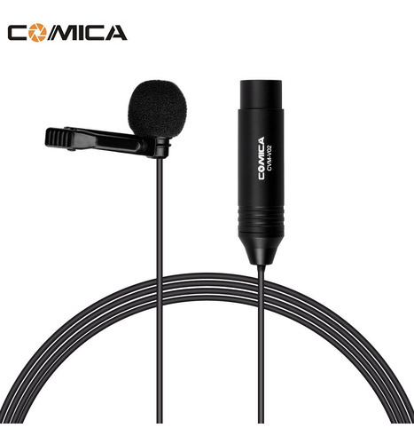 Microfone Lapela Comica Cvm-v02o Omnidirecional Xlr - 1.8m Cor Preto