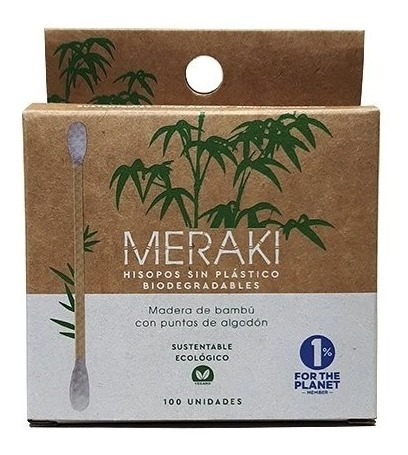 Meraki Hisopos De Bambú Biodegradables X 100 Unidades