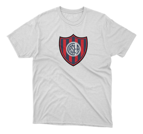 Remera Futbol San Lorenzo Escudo En El Pecho Blanca