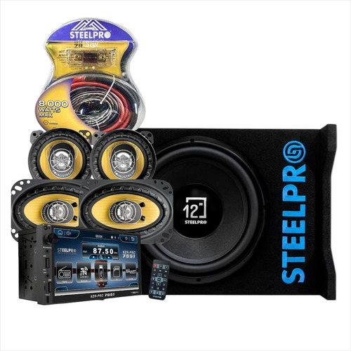 Kit Estereo Pantalla+subwoofer Amplificado+boc 4 Y 4x6 +kit