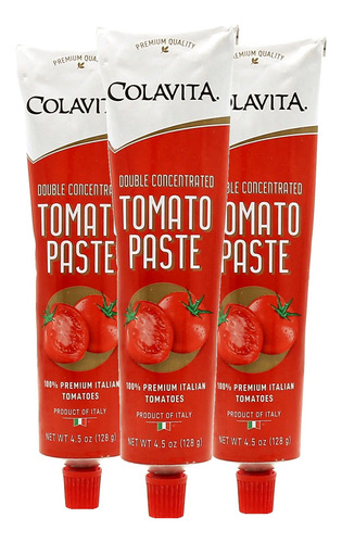 Pasta De Tomate Duplo Colavita Tubo 128g (3 Tubos)