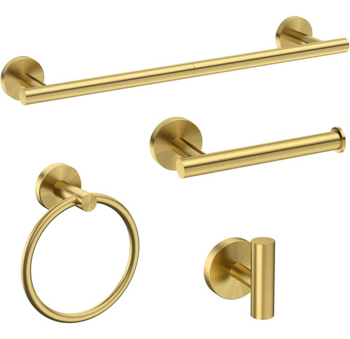 Ushower Juego De Accesorios De Baño De Oro Cepillado, Juego 