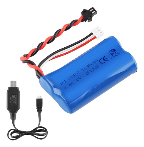 7.4 V 1500 Mah Li-ion Bateria 15c Sm Plug Bateria Recargable