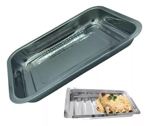 Bandeja Para Horno Acero Inoxidable 35x26x4 Cm Premium