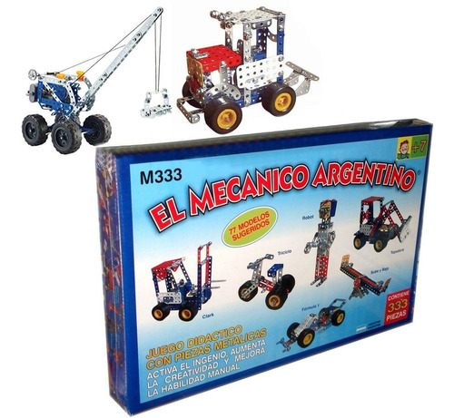 Imagen 3 de 8 de Juego Para Armar Metalico El Mecanico Argentino 333p. Mecano