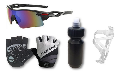 Kit  Botella+ Anteojo + Guante. Running Bici Aire Libre