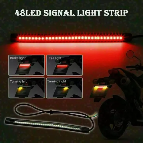 Semáforo Led Lente Lanterna Traseira Vermelho Para Moto Custom Classic-Preto 