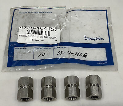 Swagelok Ss-4-hcg Hex Coupling Pipe Fitting Lot Of 4 373 Ddh