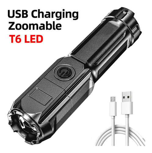 Linterna Eléctrica Led Portátil Con Zoom For Exteriores
