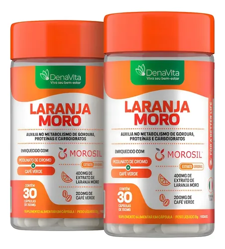 Kit 2x Laranja Moro Morosil Cromo Café Verde - Denavita Extrato De