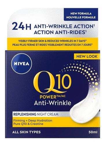 Nivea Q10 Plus Cuidado Nocturno Antiarrugas De 1.7 fl Oz