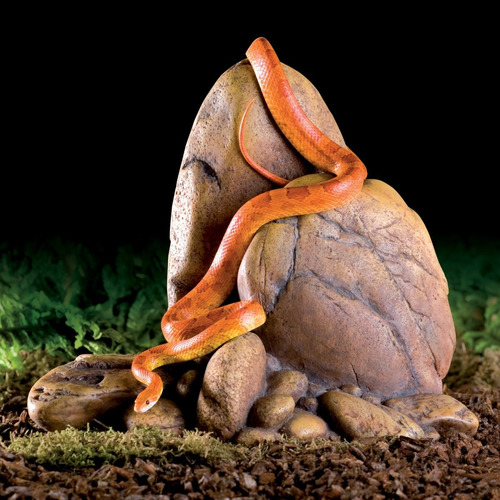 Imagen 2 de 10 de Refugio Reptiles Cueva Escondite Terrario Roca Medium