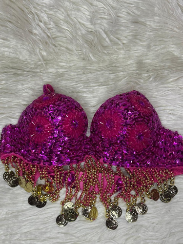 Corpiño Arabe/ Fiestas /upd/ Egresados Rosa Chicle 80-85 (Usado)