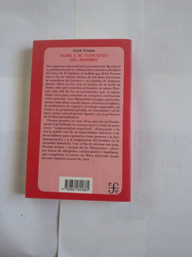 Marx Y El Concepto Del Hombre. Erich Fromm (Usado)