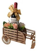 Comprar 10 Carreta Con 2 Caballos De Mdf Centro Mesa Boda Porta Vino