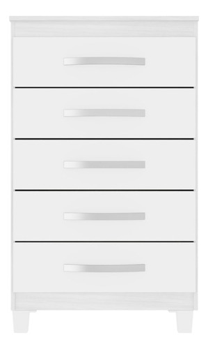 Comoda 5 Gavetas 57 Cm Moden 2259 Branco Flex Incp