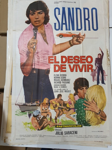 Afiche De Cine Original-sandro El Deseo De Vivir-1653