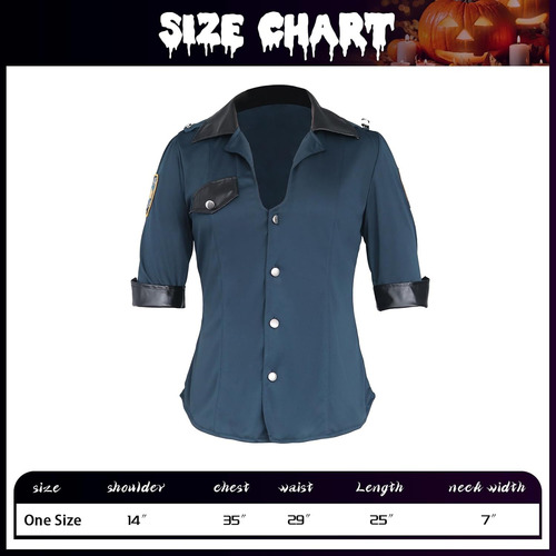 Disfraz De Policía Para Mujer, Una Talla, Negro Y Azul