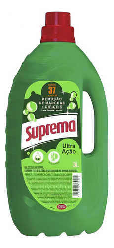 Sabão líquido Suprema Remoção de Manchas Dificeis Ultra Ação antibacterial garrafa 3 L