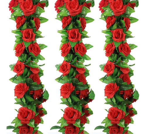 Paquete De 4 Plantas Artificiales De Rosas De 32.2 Pies, Hie