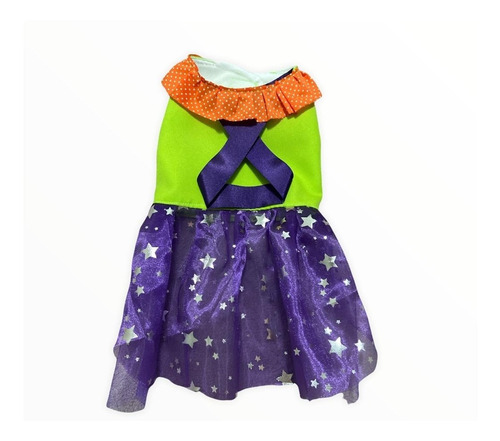 Traje Vestido Disfraz Halloween Para Mascota Talla S Verde 